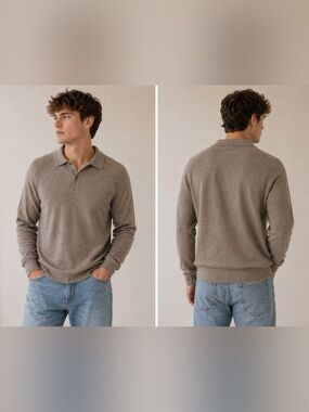 NWT Kenneth Cole Heritage Collection Wool Blend Polo Sweater - Men's M
